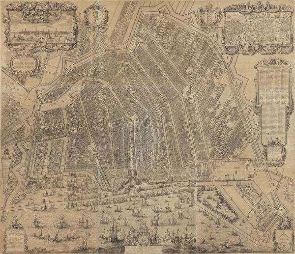 Kaart van Amsterdam. Getekend en gegraveerd door Balthazar Florisz. van Berckenrode, 1625