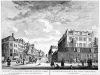 Snoge gezien vanuit de Jodenbreestraat, op een gravure uit de Fouquet-Atlas (1760-1783). De Muiderstraat heeft nog zijn oorspronkelijke breedte.
