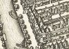 Op de kaart van Berckenrode uit 1625 zijn de dwarshuizen te zien.