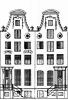 Keizersgracht 582-580. Tekening uit het Grachtenboek van Caspar Philips