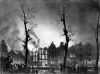 Petrus Kiers. Brand op de Prinsengracht op 4 februari 1829 met in het midden het pakhuis De Sirius en geheel rechts Bordeaux en Koningsbergen (part. collectie)