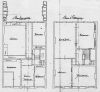 Plattegrond begane grond en 1ste verdieping. Tekening G.A. van Arkel, 1897