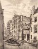 Koggestraat vóór de demping op een tekening van Gerrit Lamberts uit 1822 (Koggestraat 2, Koggestraat 4, Koggestraat 6, Koggestraat 8, Koggestraat 10, Koggestraat 12)