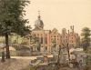 Het Amstelveld met de Blauwsteenmarkt, gezien naar de RK Kerk Het Duifje. Tekening van Gerrit Lamberts, 1816 (Prinsengracht 756)