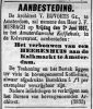 Aanbesteding in De Tijd, 30 mei 1887 (Kalkmarkt 9)