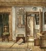 Doorkijk van voor- naar achterkamer in het huis van de kunstenaar. Tekening Gerrit Lamberts, 1815 (Bloemgracht 13)