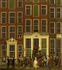 De boekhandel en het loterijkantoor van Jan de Groot in de Kalverstraat in Amsterdam, Isaac Ouwater, 1779
