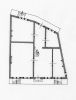 Reconstructietekening met plattegrond. Tekening H. Zantkuijl, 1973